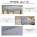 Set 2 Sedie Imbottite 50x62x96 cm in Tessuto Effetto Lino Grigio Chiaro