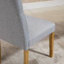 Set 2 Sedie Imbottite 50x62x96 cm in Tessuto Effetto Lino Grigio Chiaro