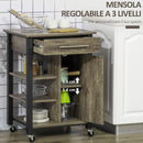 Carrello da Cucina 60x50x84,5 cm in Legno Truciolato Marrone