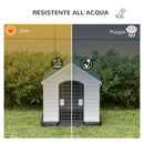 Cuccia per Cani Taglia Piccola 66x73x69 cm con Cancelletto Rimovibile Bianca e Verde