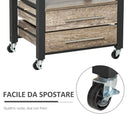 Carrello da Cucina 60x50x84,5 cm in Legno Truciolato Marrone