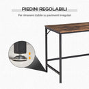 Scrivania da Ufficio 120x60x76 cm 2 Ripiani in Metallo e Truciolare Marrone e Nero