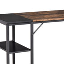 Scrivania da Ufficio 120x60x76 cm 2 Ripiani in Metallo e Truciolare Marrone e Nero