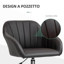 Sedia Poltrona Operativa da Ufficio 60x59x79-89 cm in Similpelle Marrone