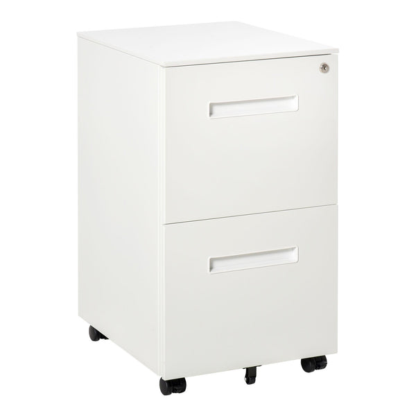 prezzo Classeur 2 Tiroirs Bureau 39x48x67 cm en Acier Blanc