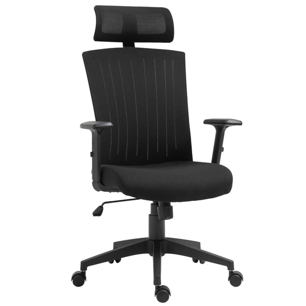 sconto Chaise de bureau de direction 65x63x119-129 cm en tissu noir