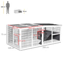 Conigliera da Esterno 200x100x75 cm in Legno e Metallo Grigia