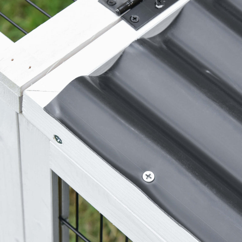 Conigliera da Esterno 200x100x75 cm in Legno e Metallo Grigia