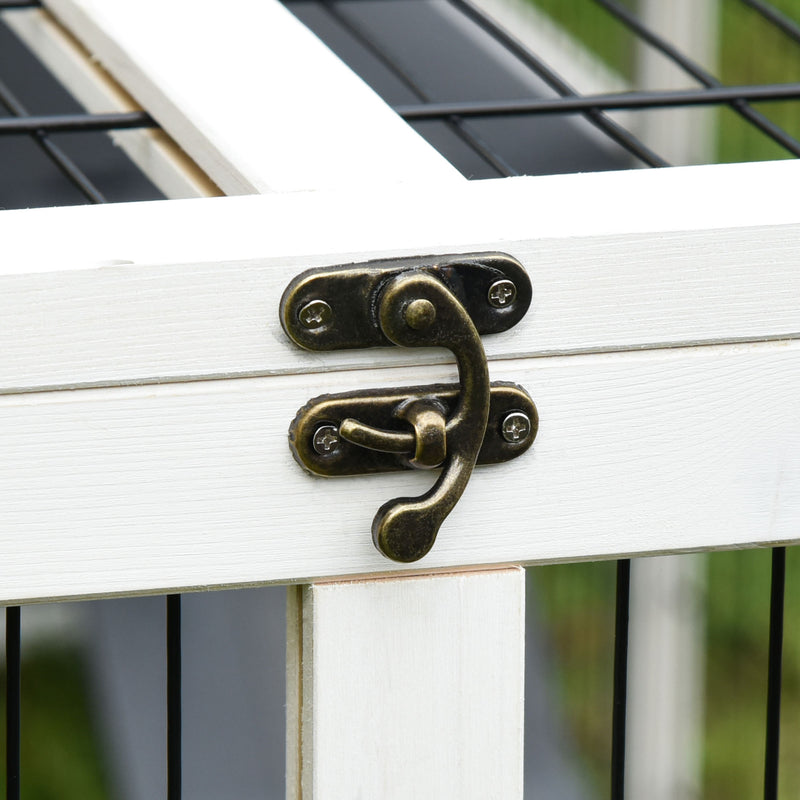 Conigliera da Esterno 200x100x75 cm in Legno e Metallo Grigia