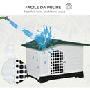 Cuccia per Cani Taglia Piccola 111x84x80 cm in Plastica Bianca e Verde