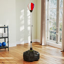 Punching Ball da Terra 147-165 cm con Base Riempibile e Ventose in PU e Plastica Nero      