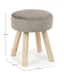 Set 2 Sgabelli  34x34x38 cm in Velluto Adeline Tortora