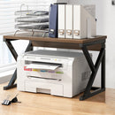 Scaffale da Scrivania Multiuso 2 Ripiani 54x35x35 cm per Stampante Ufficio in MDF Noce e Nero