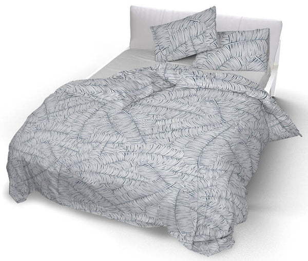 sconto Housse de couette double avec taies d'oreiller imprimées en pur coton Blue Monkeys