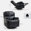 Poltrona Relax Reclinabile 87x97X100 cm con 8 Punti Massaggianti Riscaldanti e Poggiapiedi Nero