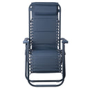 Sedia Gran RelaxImbottita Reclinabile E Richiudibile 65x90x110 cm in Acciaio PVC e Poliestere Blu Rio Plus      