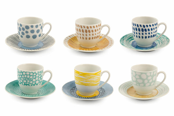 Set de 6 Tasses à Café avec Soucoupe en Porcelaine VdE Tivoli 1996 Marea online