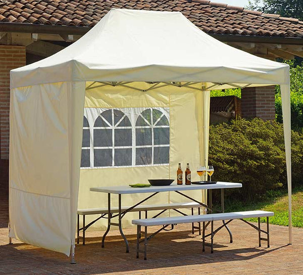 online Tonnelle de jardin pliante en fer et aluminium 3x2m Vorghini Limber Blanc