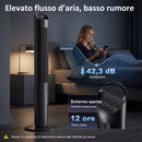 Ventilatore Piantana a Torre Ø31,5x116 cm con WiFi e App di Controllo in ABS e Rame Nero      