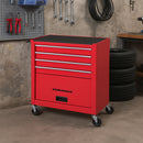 Carrello Portautensili 45x45x105 cm con 4 Cassetti Carrellino per Utensili in Acciaio Rosso      
