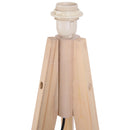 Lampada da Terra con Treppiede Paralume in Tessuto Crema 146 cm 