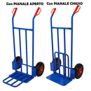 Carrello Portapacchi con Doppia Sponda a Ribalta e Ruote in Acciaio Verniciato Blu      