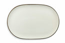 Piatto da Portata Ovale 39x26,5x2 cm in Stoneware Villa d'Este Home Tivoli Cala Dorata Bianco