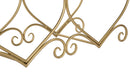 Panca Heart Crema 105x37,5x51,5 cm in Ferro e MDF e Spugna e Poliestere Oro e Rosa