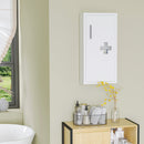 Armadietto Medicinali a 3 Ripiani con Porta Magnetica 30x12x60 cm in Acciaio Bianco
