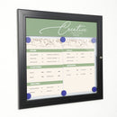 Bacheca con Apertura a Battente 51,5x48,7x2,3 cm in Alluminio con Led Nera