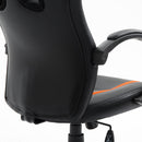 Sedia da Gaming Ergonomica Imbottita con Altezza Regolabile Nero Arancione 