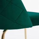 Set 4 Sedie Imbottite 38x43x74 cm in Vellluto Velvet Ottanio e Oro