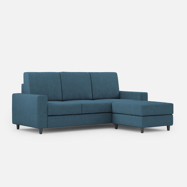 online Divano 3 Posti con Pouf 208x155x85 cm Sakar in Tessuto Avio