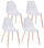 Lot de 4 Chaises 53x46x82 cm en Polypropylène Blanc