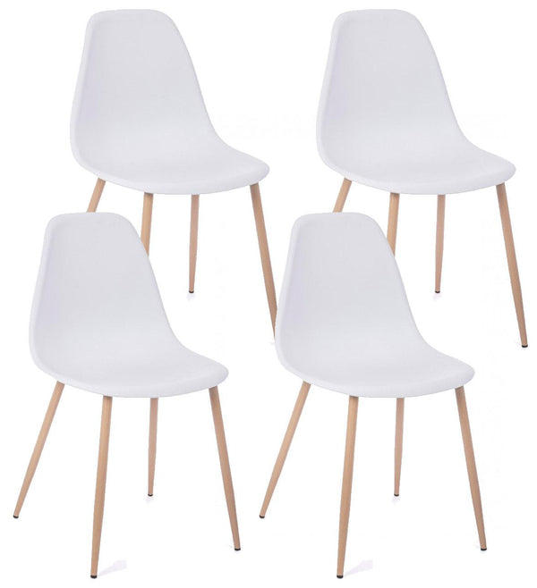 online Lot de 4 Chaises 53x46x82 cm en Polypropylène Blanc