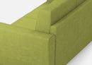 Divano Angolare 5 Posti 228x228x85 cm Yasel in Tessuto Verde