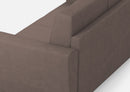 Divano Angolare 5 Posti 228x228x85 cm Yasel in Tessuto Talpa