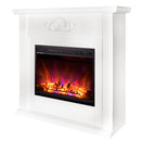 Camino Elettrico da Pavimento 100x100x32 cm Effetto Fiamma 1500W Sofia & Lorance Bianco