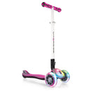 Monopattino 3 ruote a LED Telescopico e Ripiegabile Max 50Kg Globber Elite Rosa