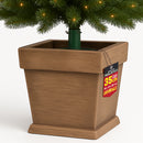 Base Albero di Natale a Vaso 30x30x35 cm con Attacco Universale Marrone      