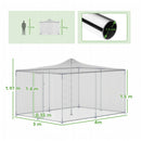 Pollaio per Galline da Esterno 400x300x197 cm con Tetto e Serrature in Acciaio Zincato Argento      