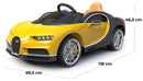 Macchina Elettrica per Bambini 12V con Licenza Bugatti Chiron Gialla