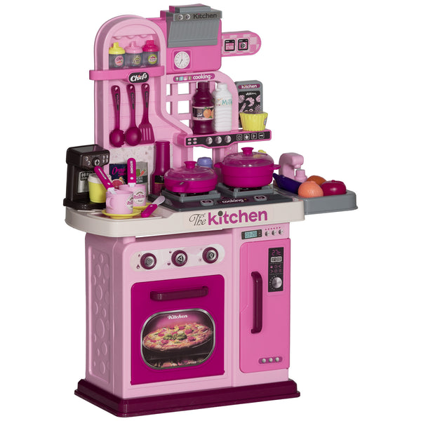 Cucina Giocattolo per Bambini 53x22x69 cm 33 Pezzi con Luci Suoni e Rubinetto Rosa online