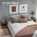 Set 2 Comodini con Cassetto e Ripiano a Giorno 40x34x29 cm in Legno Marrone  