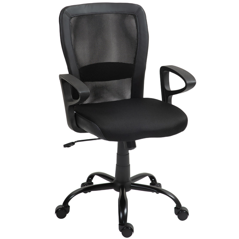 Sedia Poltrona Operativa Altezza Regolabile In Tessuto a Rete Nero   