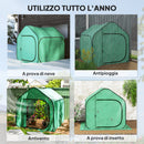 Serra a Casetta Pieghevole 150x148x148 cm con Ingresso a Cerniera Verde   