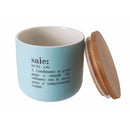 Barattolo Sale Double Face 500 ml in New Bone China VdE Tivoli 1996 Acquamarina