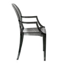 Set 4 Sedie con Braccioli 54x48,5x92 cm in Policarbonato da Interno Elizabet Grigio Fume