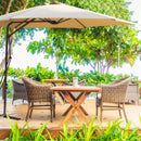 Ombrellone da Giardino Zenith Decentrato Ø3 m in Acciaio Tortora