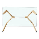 Tavolo da Cucina Rettangolare 160x90x74 cm in legno e vetro Lake